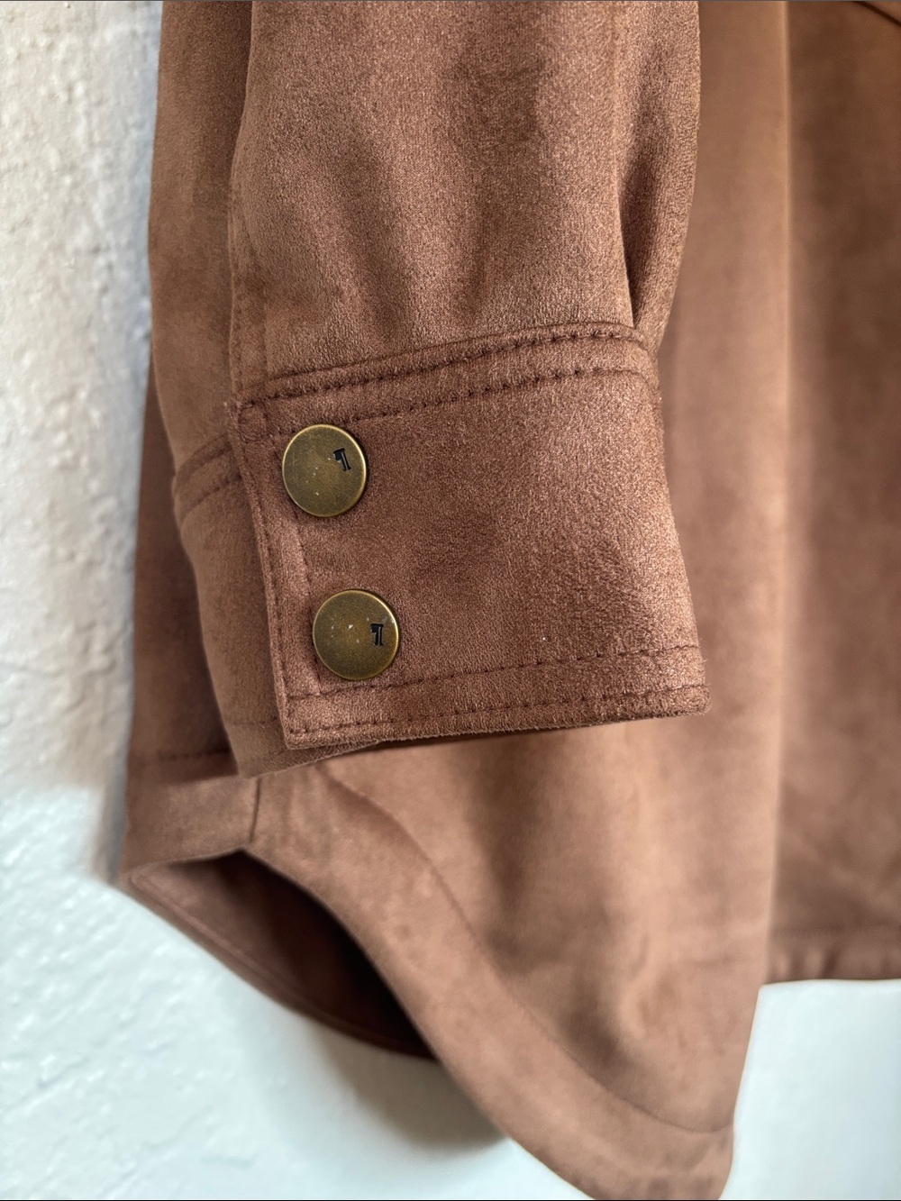 Anthropologie Pilcro The Tillie Relaxed Vegan Suede Shirt Jacket L - Picture 7 of 12